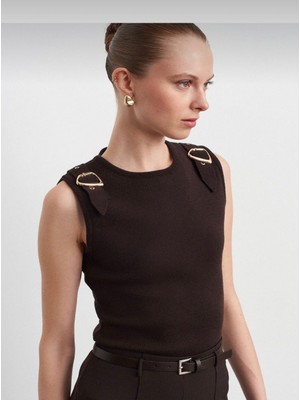 Dilvin Aksesuar Detaylı Triko Bluz