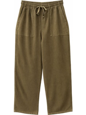 Mixray 4767 Kadın Geniş Paça Palazzo Cepli Pantolon Haki