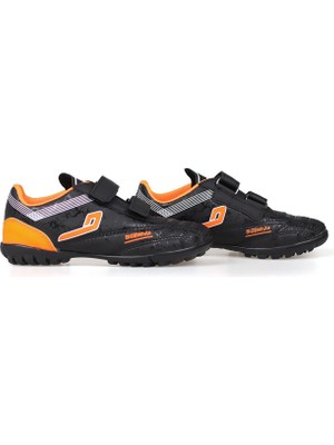 Kajila Erkek Çocuk Siyah Turuncu Halı Saha Ayakkabı - Bağcıklı, Rahat Konforlu ve Dayanıklı Futbol Ayakkabısı