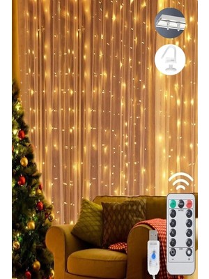 Allians 3X2M LED Peri Telli Perde, Kumandalı, Usb, 8 Animasyonlu, Günışığı