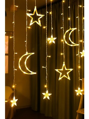 Allians Gün Işığı Ay-Yıldız Şekilli 8 Modlu Dekoratif Perde LED Işıklar