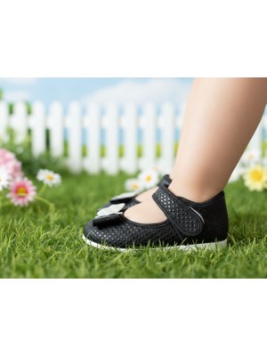 Kantex Çocuk Babet Cırtcırtlı Fiyonklu Kaydrımaz Hafif Taban Anaokulu Kreş Günlük Babet