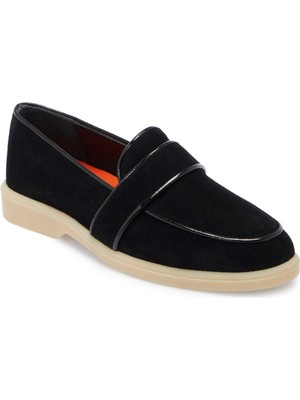 Tergan  Siyah Hakiki Süet Deri Kadın Casual Ayakkabı - K25I1AY67908-A01