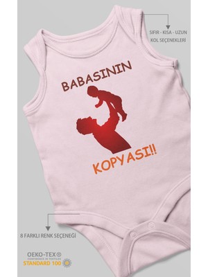 Morivo Kids Babasının Kopyası Baskılı Bebek Zıbını – Çıtçıtlı Body | %100 Pamuk Sıfır Kol