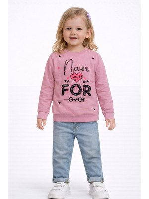 love Iki Iplik Baskı Detaylı Sweat