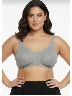 Nariya Kadın Büyük Beden Pamuklu D Cup Toparlayıcı Penye Desteksiz Telsiz Kapsız Anne Sütyeni