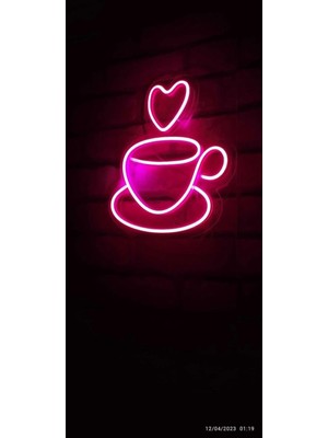 Allians Kalpli Neon LED Fincan 12V Dekoratif Işıklı Tasarım
