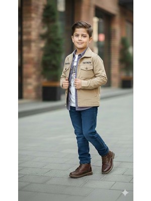 Gültekin Bebe Yavrucak Keten Ceketli  Gömlekli Takım 9-12 YAŞ-4806826 - Bej