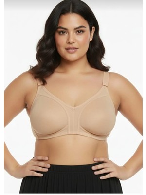 Nariya Kadın Büyük Beden Pamuklu D Cup Toparlayıcı Penye Desteksiz Telsiz Kapsız Anne Sütyeni