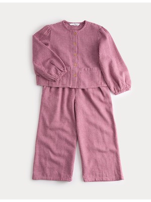 Marks & Spencer Pamuklu Kareli Takım (2-8 Yaş)