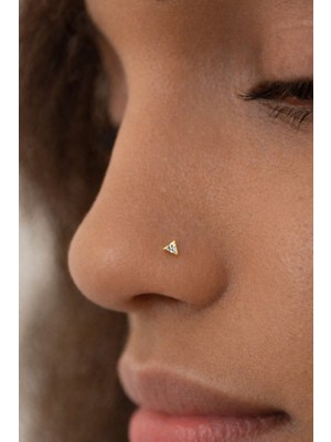 Sacce Scarves & Accessories Gold Kaplama Arkası Düz Üçgen Model Gümüş Hızma