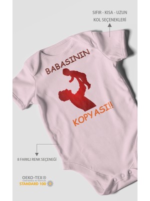 Morivo Kids Babasının Kopyası Baskılı Bebek Zıbını – Çıtçıtlı Body | %100 Pamuk Kısa Kol