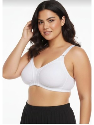 Nariya Kadın Büyük Beden Pamuklu D Cup Toparlayıcı Penye Desteksiz Telsiz Kapsız Anne Sütyeni