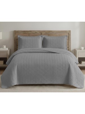 Altınpamuk Süet Başak Çift Kişilik Yatak Örtüsü 260X240 Gri