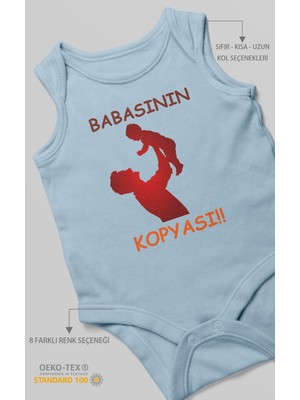 Morivo Kids Babasının Kopyası Baskılı Bebek Zıbını – Çıtçıtlı Body | %100 Pamuk Sıfır Kol
