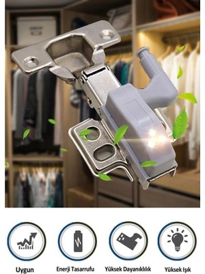 Allians Sensörlü Üç Ledli Menteşe Üzeri Dolap Iç Aydınlatması