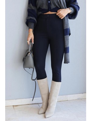 Purple By Banu Lacivert Tayt Pantolon