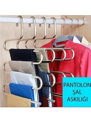 PremiumPort Halka Dolap Içi 5 Katlı Pantolon Eşarp Şal Askısı Akıllı Tasarım
