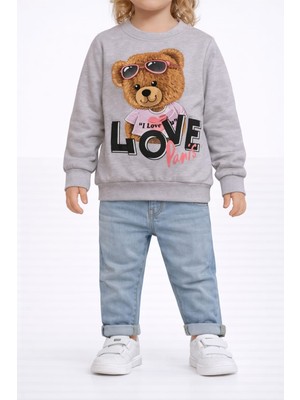 love Iki I,plik Şardonlu Baskı Detaylı Sweat