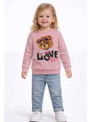 love Iki Iplik Şardonlu Baskı Detaylı Sweat