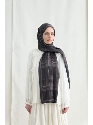 Camellia Scarfs Ekose Kraş Şal - Antrasit