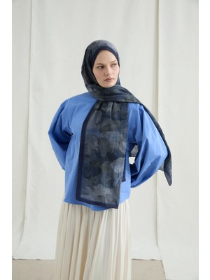 Camellia Scarfs Nars Kraş Şal - Lacivert