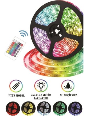 Allians 5 mt Rgb Şerit LED Işık, Iç ve Dış Mekan, Silikon Yapışkanlı, Uzun Ömürlü