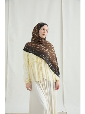 Camellia Scarfs Bambi Kraş Şal - Siyah Kahve