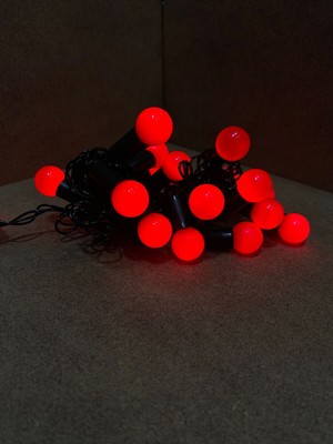 Allians Kırmızı Top Işık, 5 Metre, 20 Adet, Siyah Kablo, Evin ve Bahçe Dekoru