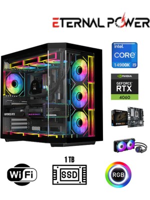 Eternal Power I9 14900K Rtx 4060 Gaming Pc 16GB Ddr5 1tb M.2 SSD 750W 240MM Sıvı Soğutma B760M Wıfı