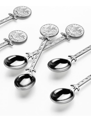 Fermato 6 Kişilik Gümüş Dekoratif Çay Kaşığı