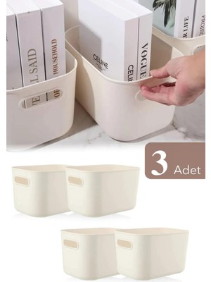 Mutfak Köşesi 3'lü Organizer Kutu Seti - 4 Lt Çok Amaçlı Düzenleyici - Dekoratif Saklama Kutusu