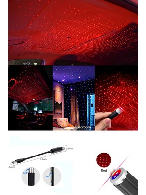 Allians Taşınabilir Mini USB Projektör ve Esnek Gece Lambası, Renkli Işık