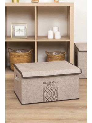 PremiumPort Keçe Kapaklı Maxi Kutu 47X37X24, Şık ve Fonksiyonel Saklama Çözümü