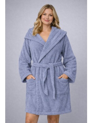 Emillie Kapşonlu Bukle Bornoz -%100 Pamuk
