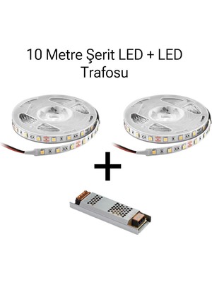 Allians 10 Metre Beyaz Şerit LED Seti, Iç Mekan, 5A Trafo, Uzun ve Parlak Işık
