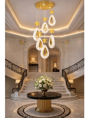 Bohem Aydınlatma 6'lı Damla Sarkıt Modern 3 Renk LED Avize Salon/yatak/antre Odası