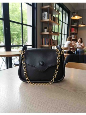 Özense Giyim Kapalı Mıknatıslı Siyah Renkli Kadın El ve Omuz Çantası Fular Hediyemizdir