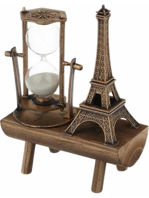 Woogitech Tekno Dekoratif Eyfel Kulesi ve Kum Saati Vintage Tarzı Masa Süsü Biblo Uygun