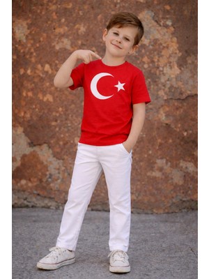 Mavimoure Erkek Çocuk Özel Gün 23 Nisan 29 Ekim Kısa Kollu Alt-Üst Takım