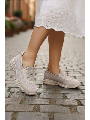 Oksit Prf 04 Kadın Hafif Yürüyüş Ayakkabısı Esnek Örgü Saya Memmory Ortopedik Taban