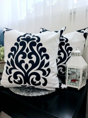 Ardizayn Tac - Kadife Kumaş (43x43 cm) 2'li Kırlent Kılıfı - Çift Taraflı Baskı