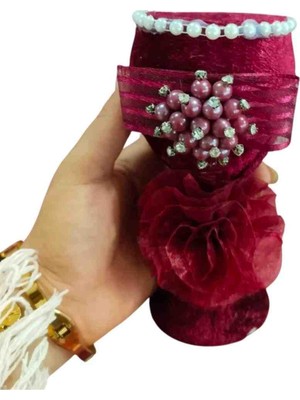 Bordo Düğün Nikah Takı Için Iğnelik, Kına Gecesi Gelin Damat Söz Nişan Sünnet Iğnedanlık