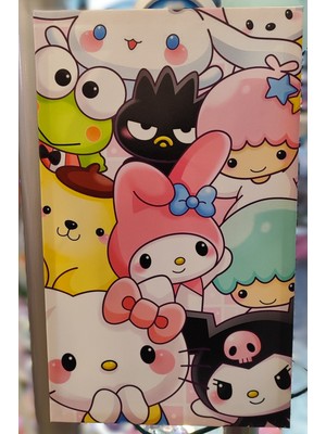 Ada Çanta Kırtasiye Sanrio Karakterleri Dekoratif Tablo (50CMX30CM) AD62287