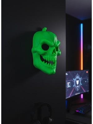 Woogitech Tekno Yeşil Korku Temalı Maske Cadılar Bayramı Dekor Uygun