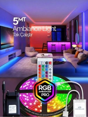 Allians 5m Rgb Şerit LED Aydınlatma, Tak Çalıştır, Kumandalı, Animasyonlu, Parti Işık