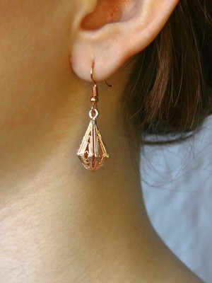 Esha Rose Kaplama Telkari Işlemeli Küpe EUKU1TR