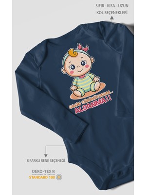 Morivo Kids Sakin Görünüyorum Aldanma! V2 Baskılı Bebek Zıbını – Çıtçıtlı Body | %100 Pamuk Uzun Kol
