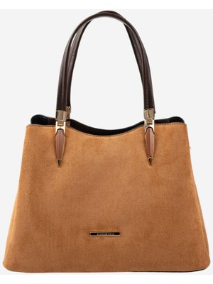 Silver & Polo SP1205 Kadın El Çantası Süet Taba-Kahve