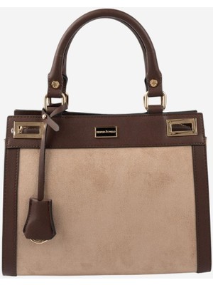 Silver & Polo SP1174 Kadın El Çantası Süet Vizon-Kahve